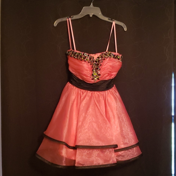 Salmon Cinderella Cocktail dress - Picture 1 of 5